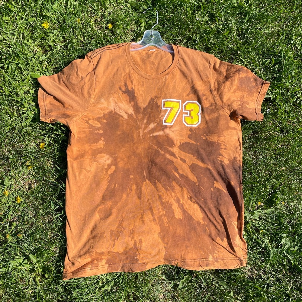 ⚡️Rusty Acid Wash Bleach Mac 73 Orange Yellow US XL Tee Shirt ⚡️